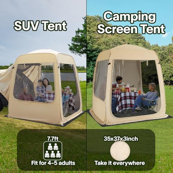 EIGHTEENTEK ALL WEATHER CAMPING SCREEN TENT/SUV TENT, POP UP TENT 9003P - BEIGE EIGHTEENTEK ALL WEATHER CAMPING SCREEN TENT/SUV TENT, POP UP TENT 9003P - BEIGE