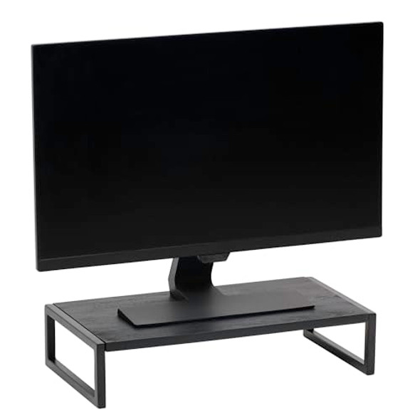 REALSPACE ACADIA WOOD/METAL MONITOR STAND, 4-1/2"H X 21-1/2"W X 10"D - BLACK New REALSPACE ACADIA WOOD/METAL MONITOR STAND, 4-1/2"H X 21-1/2"W X 10"D - BLACK New