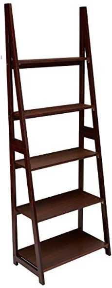 AMAZON BASICS LADDER BOOKSHELF ORGANIZER RUBBERWOOD FRAME ESPRESSO - MODERN AMAZON BASICS LADDER BOOKSHELF ORGANIZER RUBBERWOOD FRAME ESPRESSO - MODERN