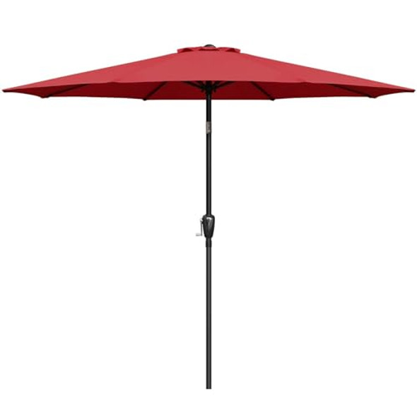 SIMPLE DELUXE 9' PATIO UMBRELLA OUTDOOR TABLE MARKET YARD UMBRELLA, RED SIMPLE DELUXE 9' PATIO UMBRELLA OUTDOOR TABLE MARKET YARD UMBRELLA, RED