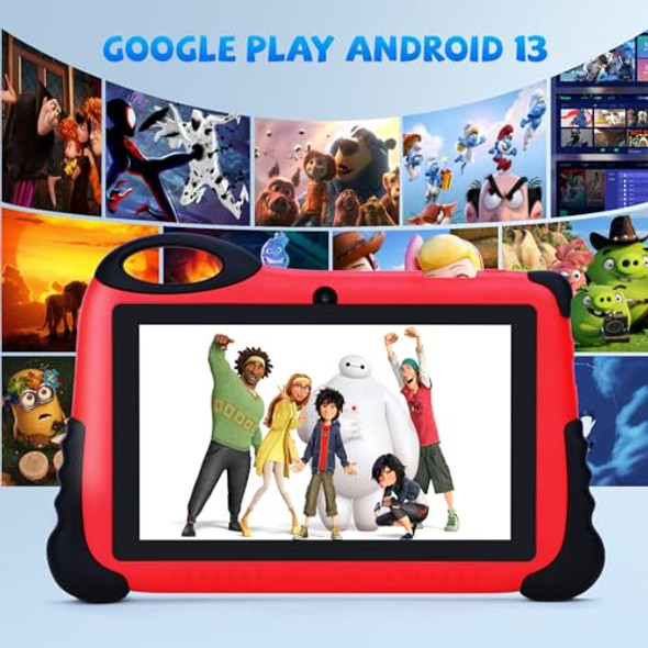 C  idea 7" Kids Tablet, Android 13 Tablet for Kids Age 3-7 With IPS Screen - Red C  idea 7" Kids Tablet, Android 13 Tablet for Kids Age 3-7 With IPS Screen - Red