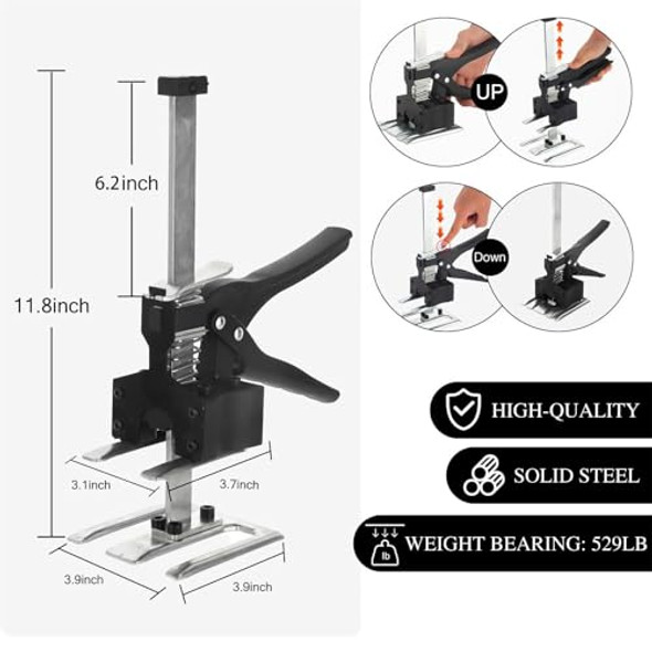 KKATTU Labor Saving Arm Jack 12-Inch Lever Arm Lifter Drywall, 2 Pack - Black KKATTU Labor Saving Arm Jack 12-Inch Lever Arm Lifter Drywall, 2 Pack - Black