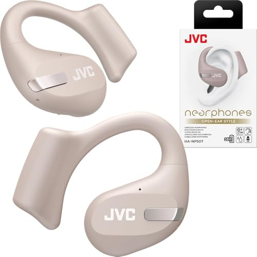 JVC NEW NEARPHONES OPEN EAR TRUE WIRELESS SINGLE EAR USE HA-NP50T - BEIGE