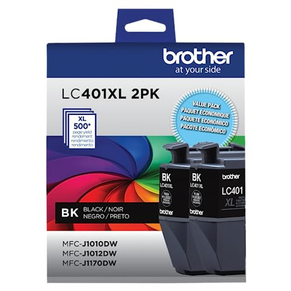 BROTHER® LC401 HIGH-YIELD INK CARTRIDGES PACK OF 2 LC401XL2PK - BLACK New BROTHER® LC401 HIGH-YIELD INK CARTRIDGES PACK OF 2 LC401XL2PK - BLACK New