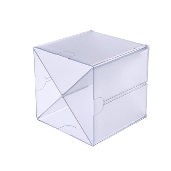 Deflecto Stackable Clear Cube Organizer Removable Cross Style 6 x 6 inches Deflecto Stackable Clear Cube Organizer Removable Cross Style 6 x 6 inches