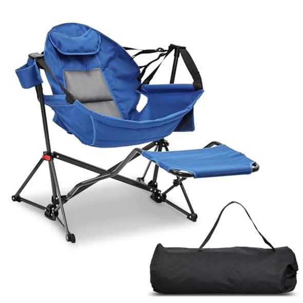 GDY CAMPING CHAIRS OVERSIZED HAMMOCK FOLDING ROCKING CHAIRS ADJUSTABLE - BLUE GDY CAMPING CHAIRS OVERSIZED HAMMOCK FOLDING ROCKING CHAIRS ADJUSTABLE - BLUE