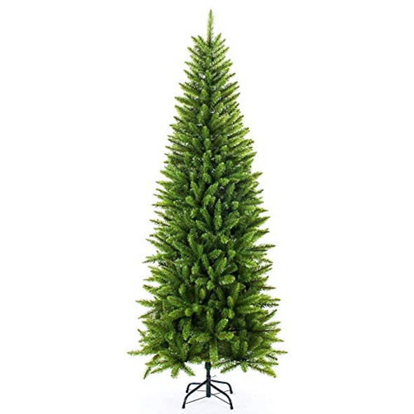 SENJIE ARTIFICIAL CHRISTMAS TREE,CLASSIC PINE FIR PENCIL TREE 6 FT - GREEN