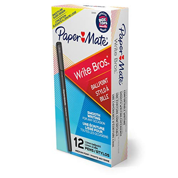 PAPER MATE BALLPOINT STICK PENS, MED POINT, 1.0 MM, BLACK BARREL, BLACK INK PAPER MATE BALLPOINT STICK PENS, MED POINT, 1.0 MM, BLACK BARREL, BLACK INK