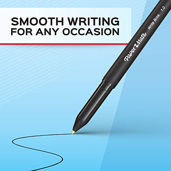 PAPER MATE BALLPOINT STICK PENS, MED POINT, 1.0 MM, BLACK BARREL, BLACK INK PAPER MATE BALLPOINT STICK PENS, MED POINT, 1.0 MM, BLACK BARREL, BLACK INK