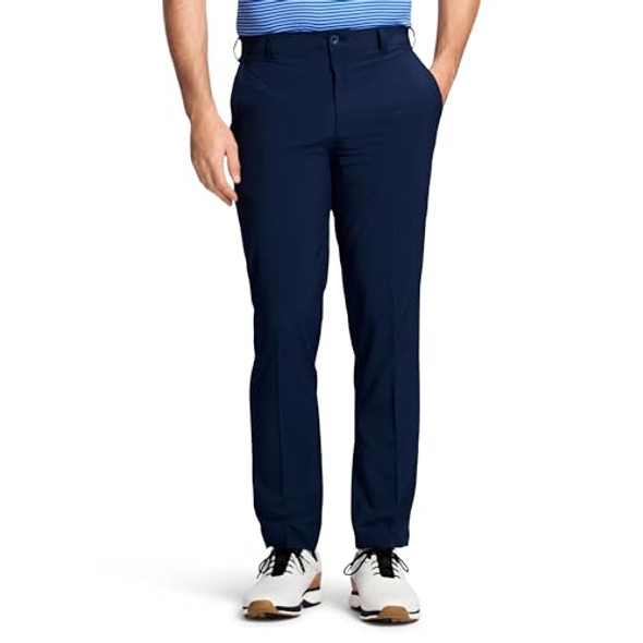 IZOD MEN'S GOLF SWINGFLEX STRAIGHT-FIT FLAT-FRONT PANTS - PEACOAT 34X34 IZOD MEN'S GOLF SWINGFLEX STRAIGHT-FIT FLAT-FRONT PANTS - PEACOAT 34X34