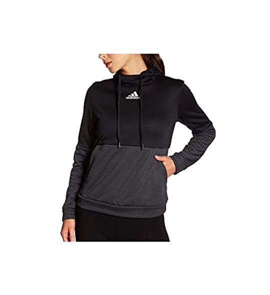 ADIDAS WOMEN'S TEAM ISSUE PULLOVER HOODIE BLACK/WHITE SIZE S ADIDAS WOMEN'S TEAM ISSUE PULLOVER HOODIE BLACK/WHITE SIZE S