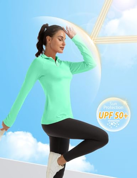FKEEP Women Polo Shirts Long Sleeve UPF 50+ Sun Protection Tennis Golf XS Mint New FKEEP Women Polo Shirts Long Sleeve UPF 50+ Sun Protection Tennis Golf XS Mint New
