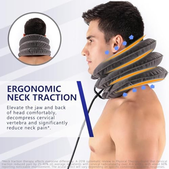 S Cervical Neck Traction Device for Instant Neck Pain Relief Inflatable