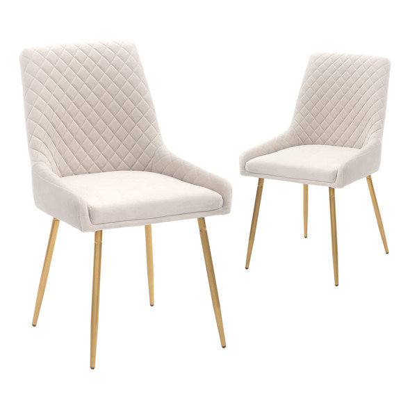 CANGLONG MID-CENTURY VELVET UPHOLSTERED METAL LEGS FOR KITCHEN, SET OF 2 - BEIGE CANGLONG MID-CENTURY VELVET UPHOLSTERED METAL LEGS FOR KITCHEN, SET OF 2 - BEIGE