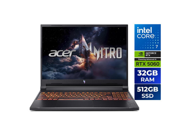 Acer Nitro V ANV16-72-73C7, 16.0" WUXGA (1920 x 1200) IPS 180Hz Display, Intel