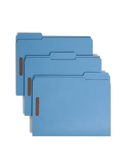 SMEAD FASTENER FILE FOLDERS 50 COUNT BLUE REINFORCED 1/3-CUT TABS 12040 - BLUE New SMEAD FASTENER FILE FOLDERS 50 COUNT BLUE REINFORCED 1/3-CUT TABS 12040 - BLUE New