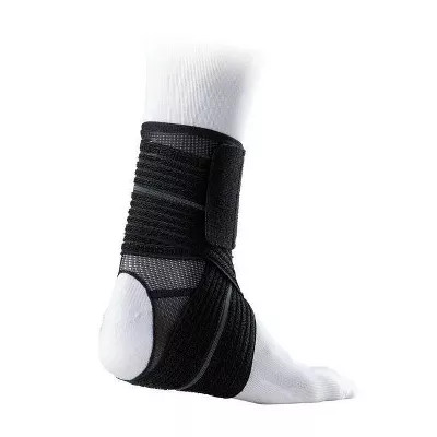 MCDAVID SPORT ANKLE SLEEVE WITH WRAP SUPPORT S/M - BLACK