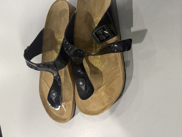 BIRKENSTOCK MEN'S GIZEH BIRKO FLOR SANDALS - SIZE: 10 - PATENT BLACK (GLOSSY) BIRKENSTOCK MEN'S GIZEH BIRKO FLOR SANDALS - SIZE: 10 - PATENT BLACK (GLOSSY)