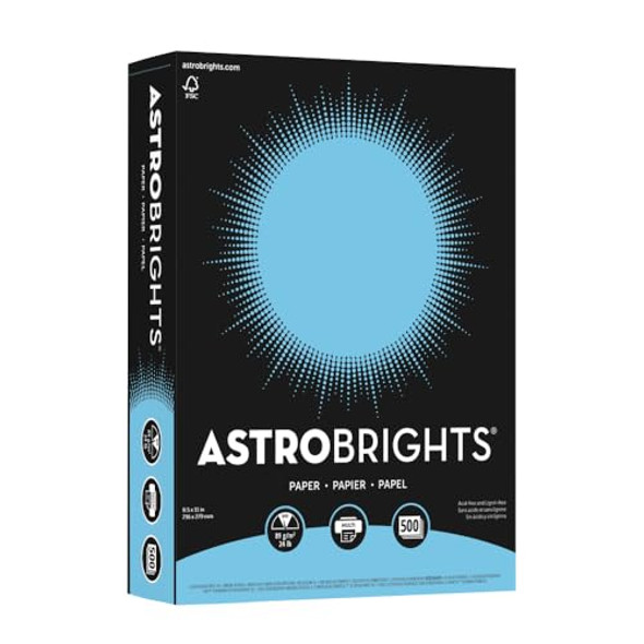 NEENAH ASTROBRIGHTS COLOR PAPER 24 LB BOND WEIGHT 8.5 X 11 LUNAR BLUE 500 Sheets New NEENAH ASTROBRIGHTS COLOR PAPER 24 LB BOND WEIGHT 8.5 X 11 LUNAR BLUE 500 Sheets New