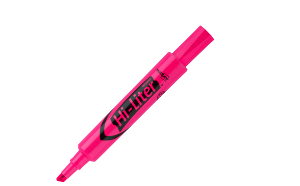 AVERY HI-LITER HIGHLIGHTERS SMEARSAFE FLUORESCENT PINK, BOX OF 12 - PINK New