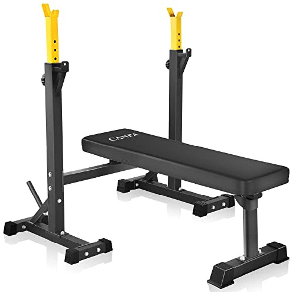 CANPA Olympic Weight Bench Squat Rack Workout Bench Adjustable Barbell - Black CANPA Olympic Weight Bench Squat Rack Workout Bench Adjustable Barbell - Black