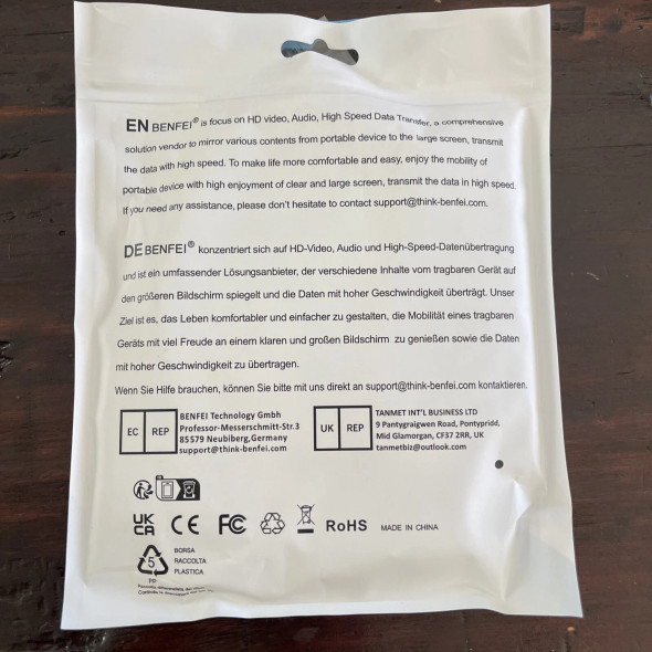 BENEFEI AVACON DISPLAYPORT HDMI CABLE 6FT MALE TO MALE VIDEO CABLE - BLACK New