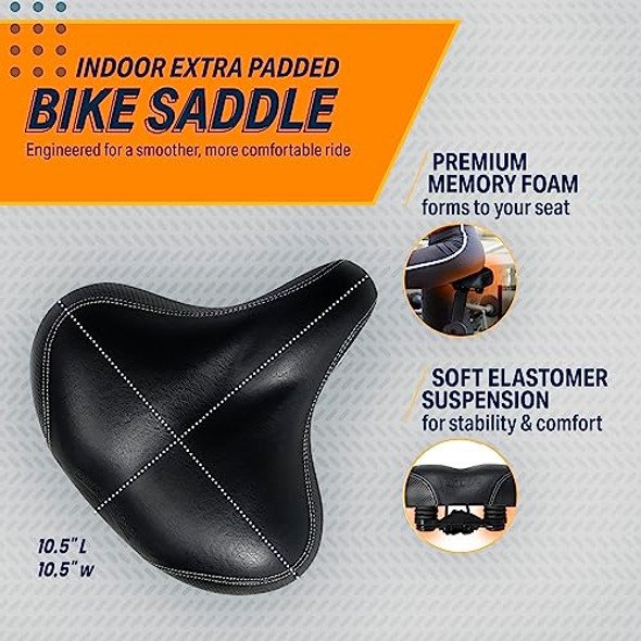 BIKEROO INDOOR BIKE SEAT COMPATIBLE WITH PELOTON EXERCISE OR ROAD BIKES - BLACK BIKEROO INDOOR BIKE SEAT COMPATIBLE WITH PELOTON EXERCISE OR ROAD BIKES - BLACK