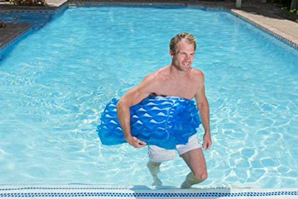POOLMASTER ROLL 'N GO SWIMMING POOL MATTRESS FLOAT - BLUE POOLMASTER ROLL 'N GO SWIMMING POOL MATTRESS FLOAT - BLUE