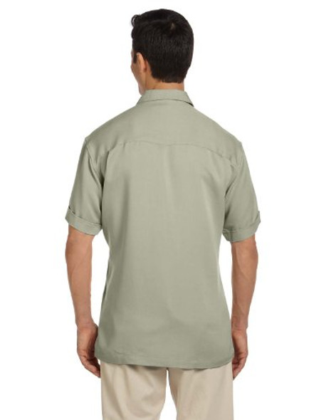 HARRITON M575 MEN'S TWO-TONE BAHAMA CORD CAMP SHIRT SIZE 2XL - GREEN MIST/CREME HARRITON M575 MEN'S TWO-TONE BAHAMA CORD CAMP SHIRT SIZE 2XL - GREEN MIST/CREME