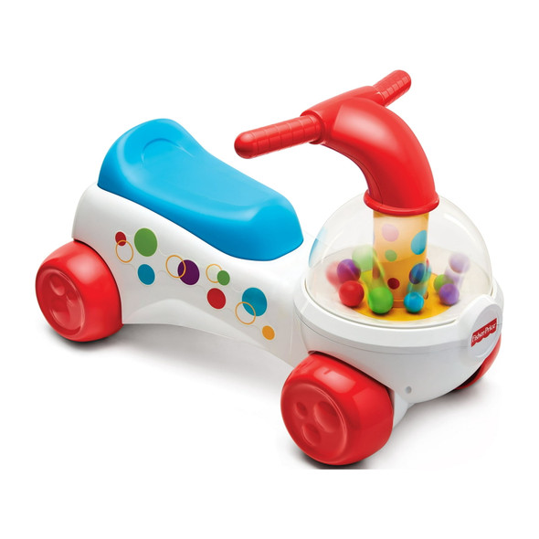 FISHER PRICE CORN POPPER RIDE ON FEATURING WORKING CORN POPPER - WHITE FISHER PRICE CORN POPPER RIDE ON FEATURING WORKING CORN POPPER - WHITE
