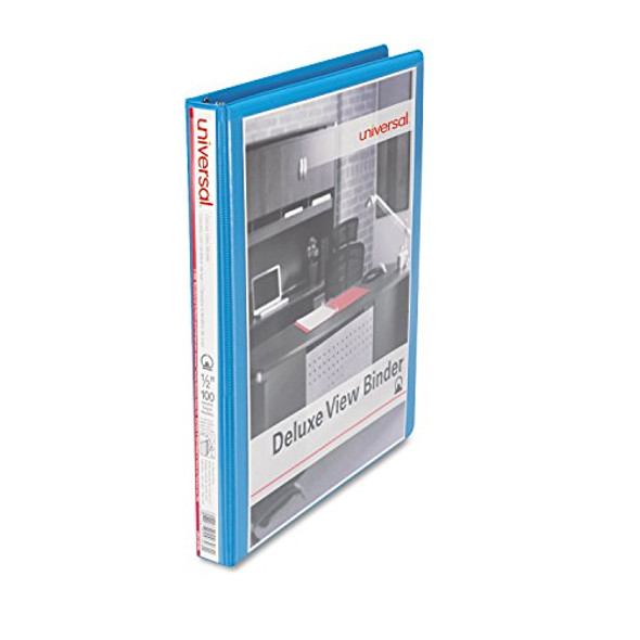 UNIVERSAL 20703 DELUXE ROUND RING VIEW BINDER 1/2IN CAP 8.5 X 11 - LIGHT BLUE UNIVERSAL 20703 DELUXE ROUND RING VIEW BINDER 1/2IN CAP 8.5 X 11 - LIGHT BLUE