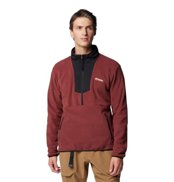 COLUMBIA MEN'S SEQUOIA GROVE HALF ZIP FLEECE LARGE SPICE/BLACK/SPICY PULLS New