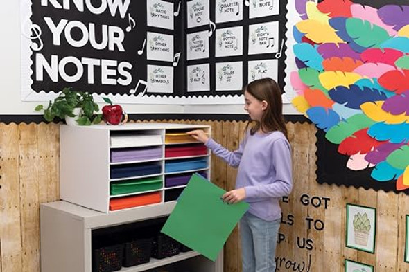 Pacon Classroom Keepers 12" x 18" Construction Paper Storage, 10-Slot, White Pacon Classroom Keepers 12" x 18" Construction Paper Storage, 10-Slot, White