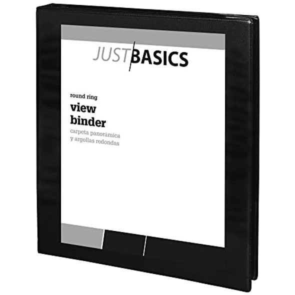 JUST BASICS ROUND-RING VIEW RINGS 61% RECYCLED PACK OF 12 BINDERS - BLACK JUST BASICS ROUND-RING VIEW RINGS 61% RECYCLED PACK OF 12 BINDERS - BLACK