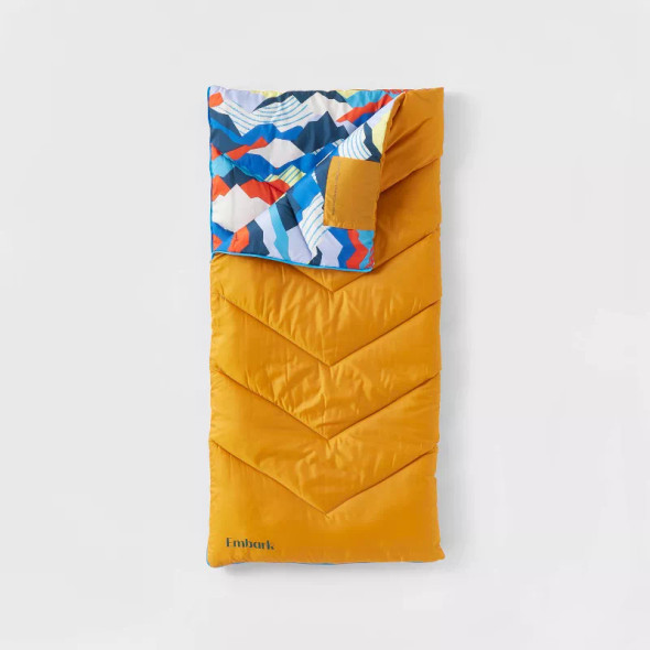 EMBARK KIDS' SLEEPING BAG 50 DEGREE - ORANGE/MULTICOLOR New EMBARK KIDS' SLEEPING BAG 50 DEGREE - ORANGE/MULTICOLOR New