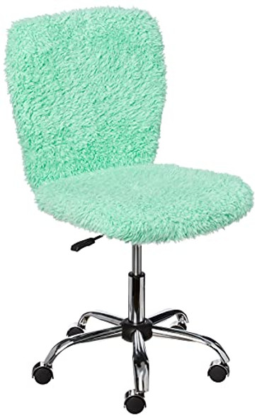 URBAN LIFESTYLE FAUX FUR ROLLING TASK CHAIR, MINT - MINT URBAN LIFESTYLE FAUX FUR ROLLING TASK CHAIR, MINT - MINT