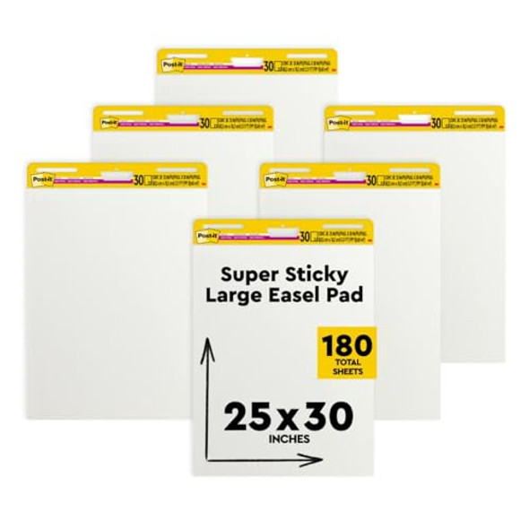 POST-IT SUPER STICKY 25" X 30", 30 SHEETS, 6 PADS, FLIP CHART PAPER (559VAD6PK) POST-IT SUPER STICKY 25" X 30", 30 SHEETS, 6 PADS, FLIP CHART PAPER (559VAD6PK)