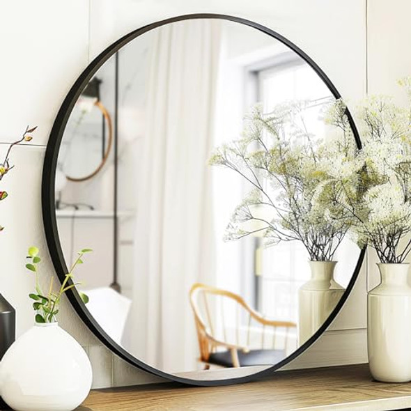 SUNNIRY ROUND MIRROR 30 INCH LARGE ROUND MIRROR S2023MAY1030RB - BLACK SUNNIRY ROUND MIRROR 30 INCH LARGE ROUND MIRROR S2023MAY1030RB - BLACK