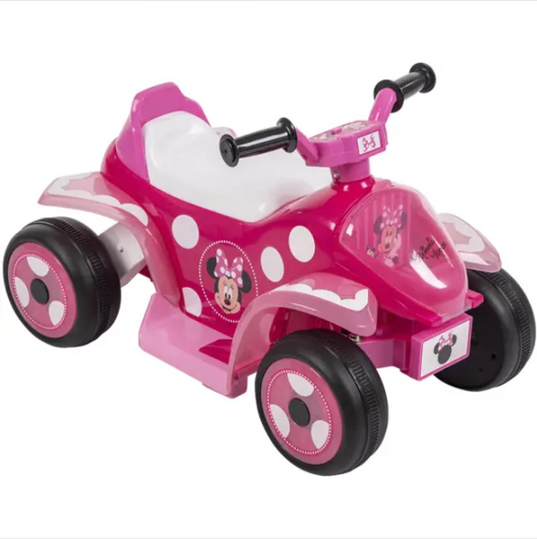 HUFFY MINNIE MOUSE BATTERY RIDE-ON QUAD - 6V - AGE 1.5+ YEARS OLD - PINK New HUFFY MINNIE MOUSE BATTERY RIDE-ON QUAD - 6V - AGE 1.5+ YEARS OLD - PINK New