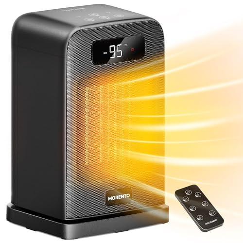 MORENTO Space Heater for Indoor Use, 1500W Electric Heater (Black)