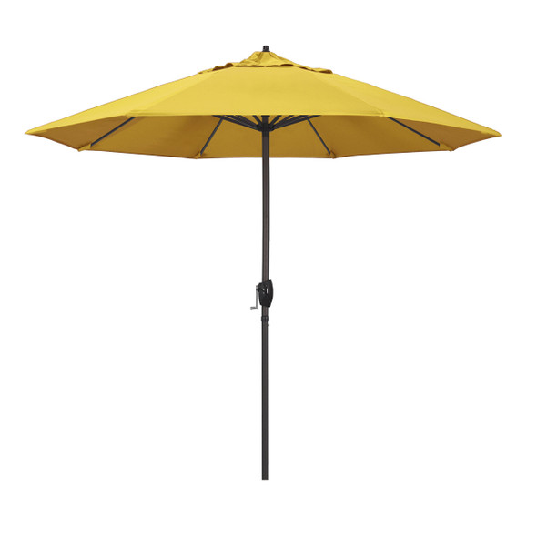 CALIFORNIA UMBRELLA 9' ROUND ALUMINUM OUTDOOR DECK CRANK LIFT - Lemon Olefin CALIFORNIA UMBRELLA 9' ROUND ALUMINUM OUTDOOR DECK CRANK LIFT - Lemon Olefin