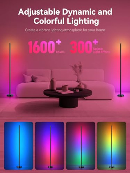 OIYN SMART RGBICW LED CORNER FLOOR LAMP - 16 MILLION, 68+ SCENES, LZ-1201000B New OIYN SMART RGBICW LED CORNER FLOOR LAMP - 16 MILLION, 68+ SCENES, LZ-1201000B New