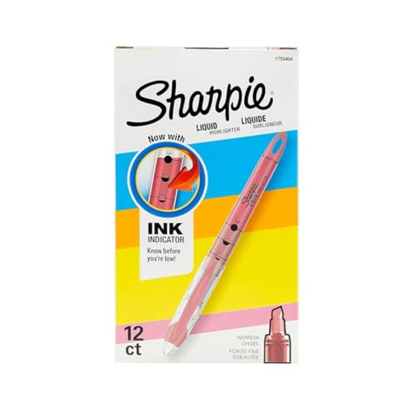 SHARPIE 1754464 ACCENT LIQUID PEN STYLE HIGHLIGHTER CHISEL TIP PINK DOZEN New SHARPIE 1754464 ACCENT LIQUID PEN STYLE HIGHLIGHTER CHISEL TIP PINK DOZEN New