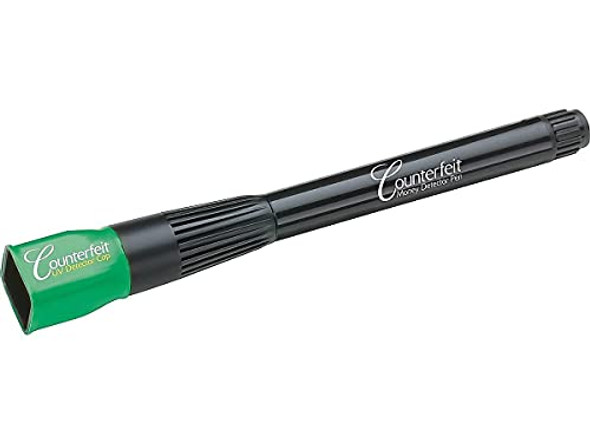 DRI-MARK® DUAL-TEST COUNTERFEIT DETECTION PEN WITH UV LED LIGHT, BLACK - BLACK New