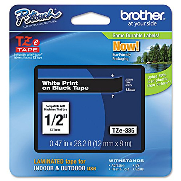 Brother Genuine P-touch TZE-335 Label Tape, 1/2" (0.47") Standard Laminated New Brother Genuine P-touch TZE-335 Label Tape, 1/2" (0.47") Standard Laminated New