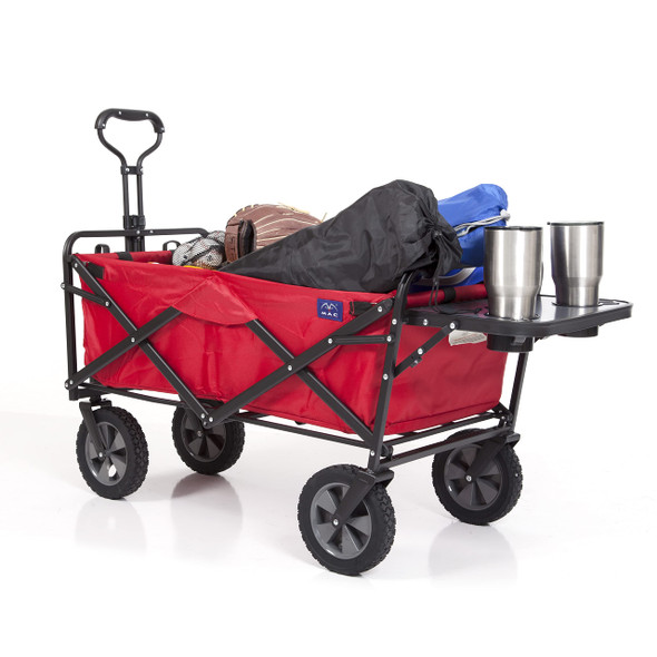 MACSPORTS OUTDOOR UTILITY WAGON FOLDING TABLE DRINK HOLDER WTC-230-BRIGHT/RED MACSPORTS OUTDOOR UTILITY WAGON FOLDING TABLE DRINK HOLDER WTC-230-BRIGHT/RED