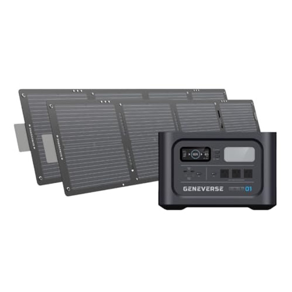 GENEVERSE 1210WH SOLAR GENERATOR BUNDLE 60-GVUS-SG2M2 - BLACK New GENEVERSE 1210WH SOLAR GENERATOR BUNDLE 60-GVUS-SG2M2 - BLACK New