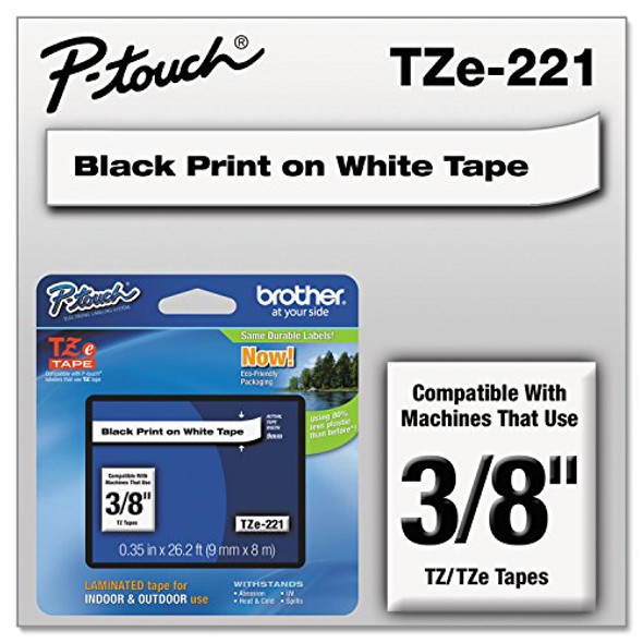 Brother P-Touch® Label Maker TZ Laminated Tape Cartridge 0.38" x 26.2' - White New Brother P-Touch® Label Maker TZ Laminated Tape Cartridge 0.38" x 26.2' - White New