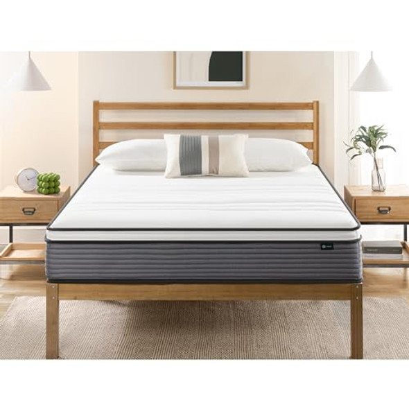Zinus 10" Inch True Support Hybrid Mattress [New Version] Queen Fiberglass Free New