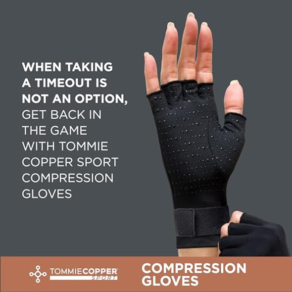 Tommie Copper Sport Compression Gloves MEN L/XL WOMEN L/XL, Black